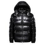 Men's Quilted Puffer Jacket with Hood - Winter Coat