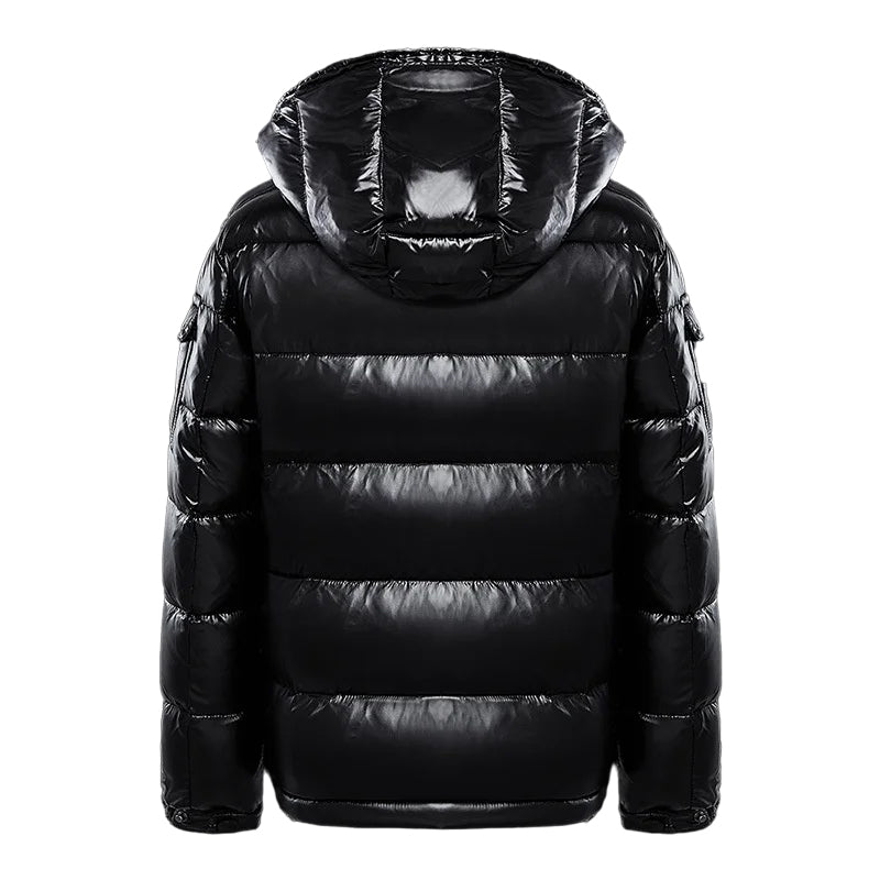 Men's Quilted Puffer Jacket with Hood - Winter Coat