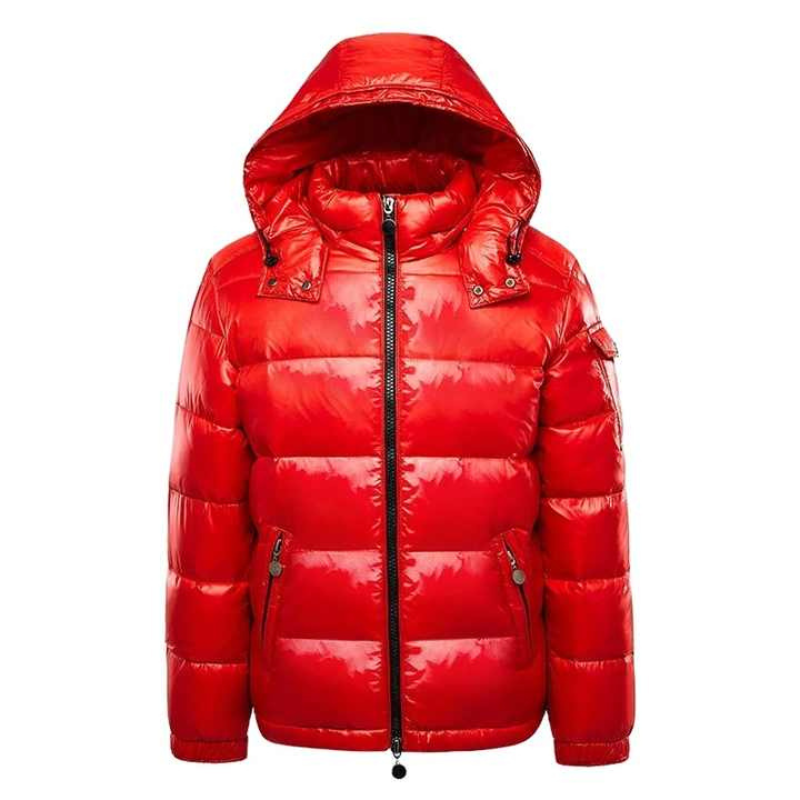 Men's Quilted Puffer Jacket with Hood - Winter Coat