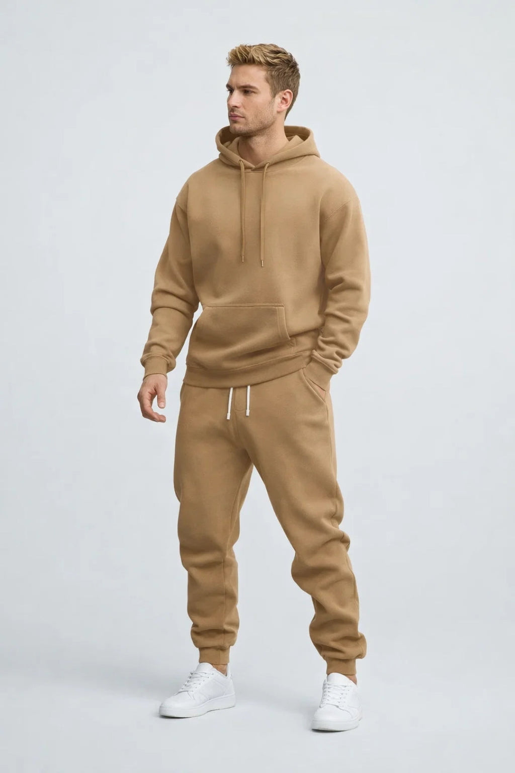 Men's Tracksuit with Hood - Relaxed Fit Hoodie and Joggers Set