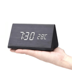 WOODSENSE – LED Wooden Clock with Voice Control for Stylish Time Display