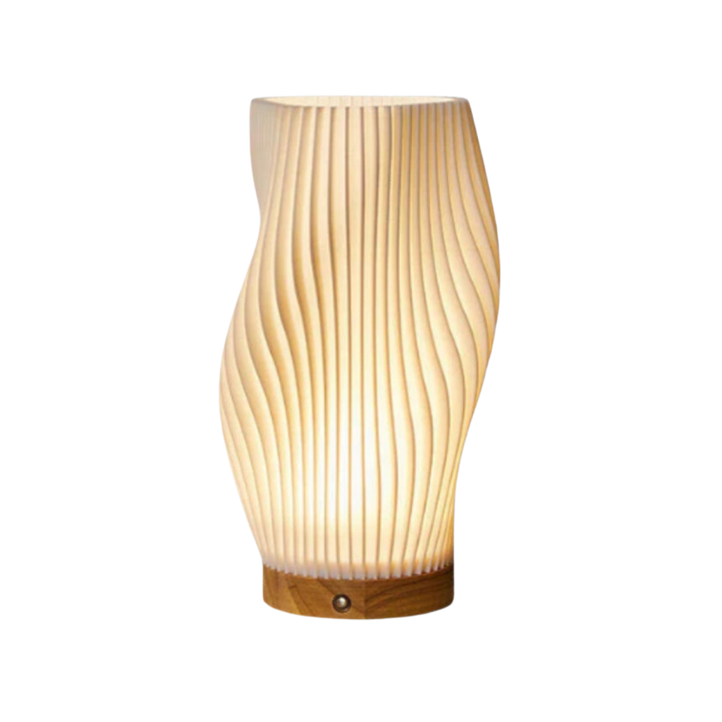 Warm LED Table Lamp with Dimmable Function & Elegant Wave Design