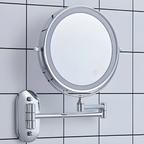 LED Magnifying Mirror – Rechargeable with 3 Light Modes & Wall Mounting
