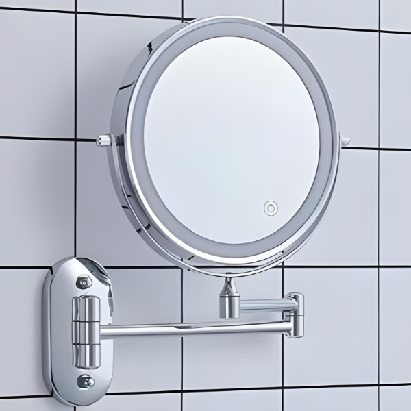 LED Magnifying Mirror – Rechargeable with 3 Light Modes & Wall Mounting