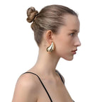 Women's Teardrop Earrings, Gold-Plated Stainless Steel