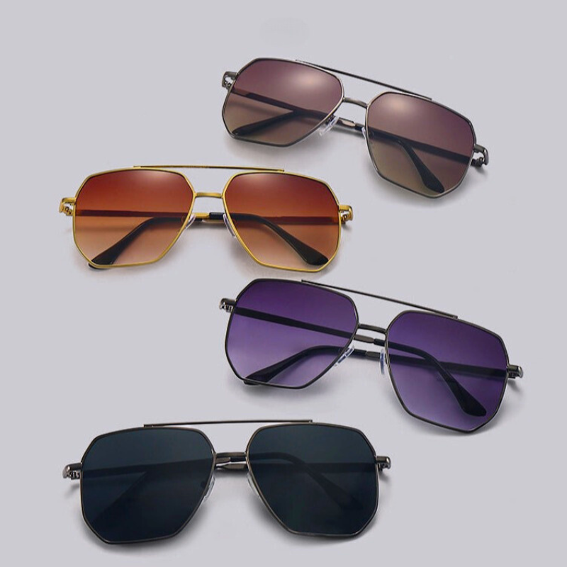 Aviator Sunglasses with Metal Frame and UV400 Lenses
