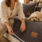 Non-Slip Sofa Cover for Pets – Plush Grip-Dot Couch Protector