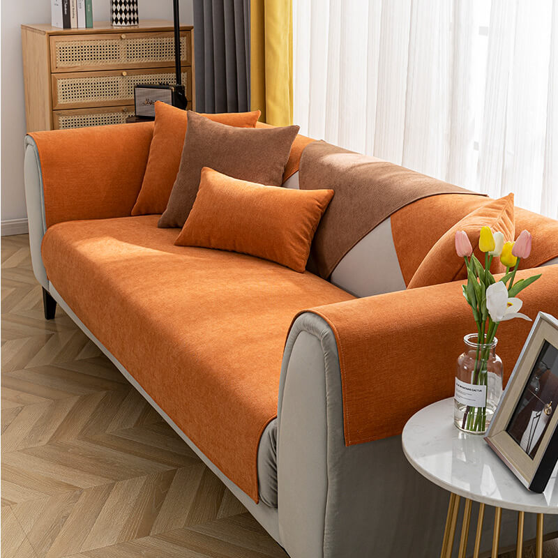 Non-Slip Chenille Sofa Cover - Soft Couch Protector
