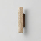 vertical minimalist travertine wall lamp