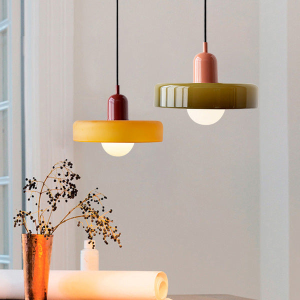 Colorful Bauhaus Pendant Light with Timeless Glass Design