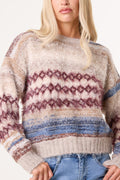 Women's Flecked Stripe Knit Jumper - Textured Pullover
