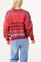 Women's Flecked Stripe Knit Jumper - Textured Pullover