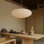 Wabi-Sabi Cotton Paper Pendant Light - Japanese Style Hanging Lamp