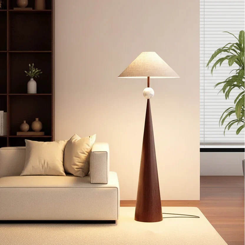 Dixora – Japandi Floor Lamp with Tapered Design