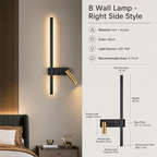 Wall Lights for Living Room with Vertical LED Bar and Adjustable Spotlight