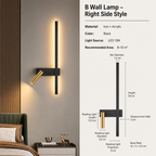 Wall Lights for Living Room with Vertical LED Bar and Adjustable Spotlight