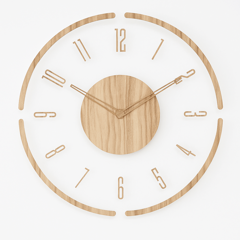 NORDIC CLOCK – Silent Wooden Wall Clock with a Minimalist Design