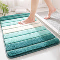 Bath Mat Non Slip Fluffy Striped Rug - Washable Bathroom Rug