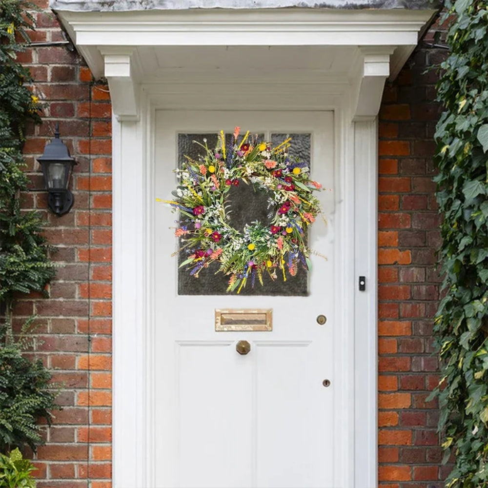 Floral Door Wreath – Decorative Flower Wreath for Front Door