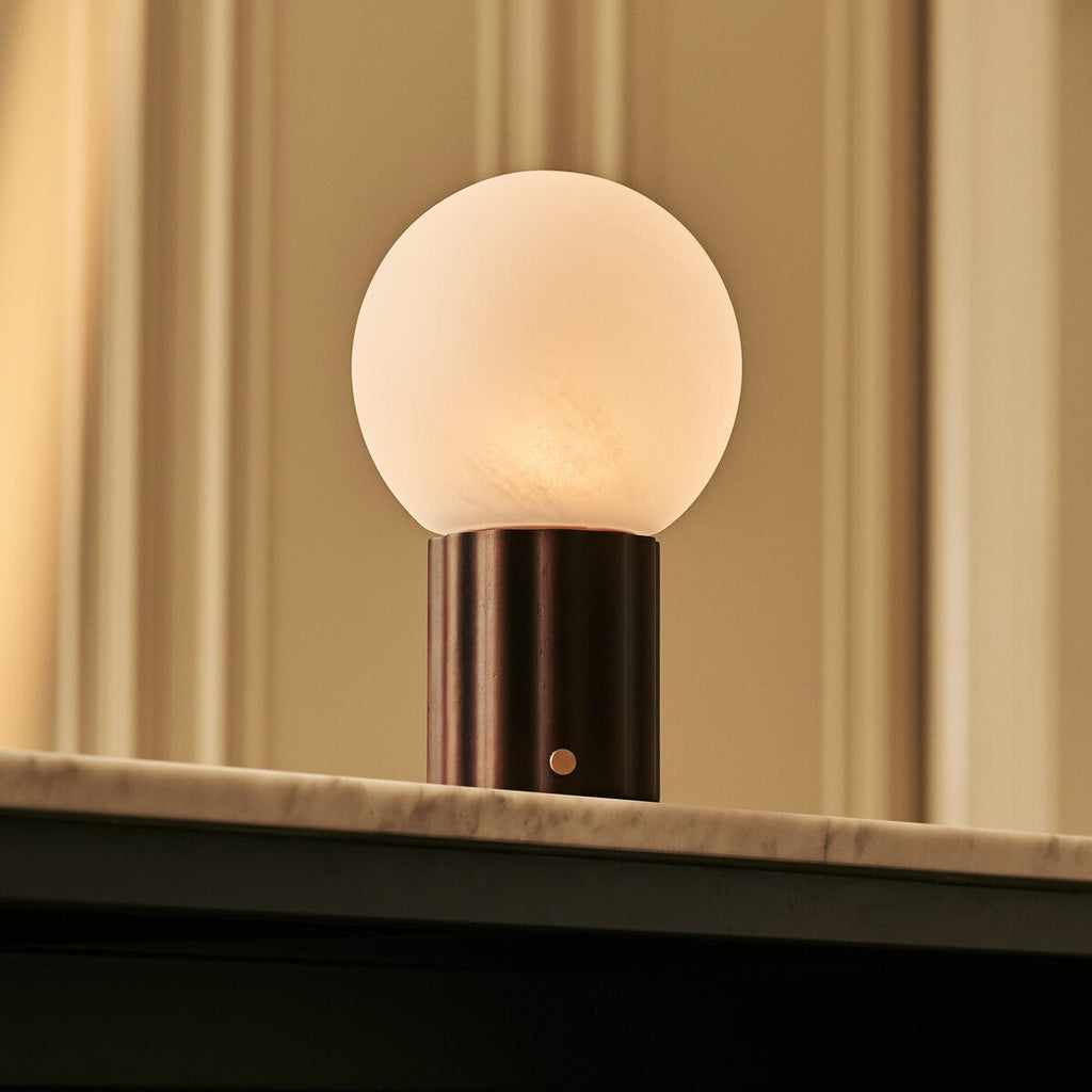 Wim Dark Brown Rechargeable Table Lamp | 3 Light Colors, Modular Lampshade & Wireless