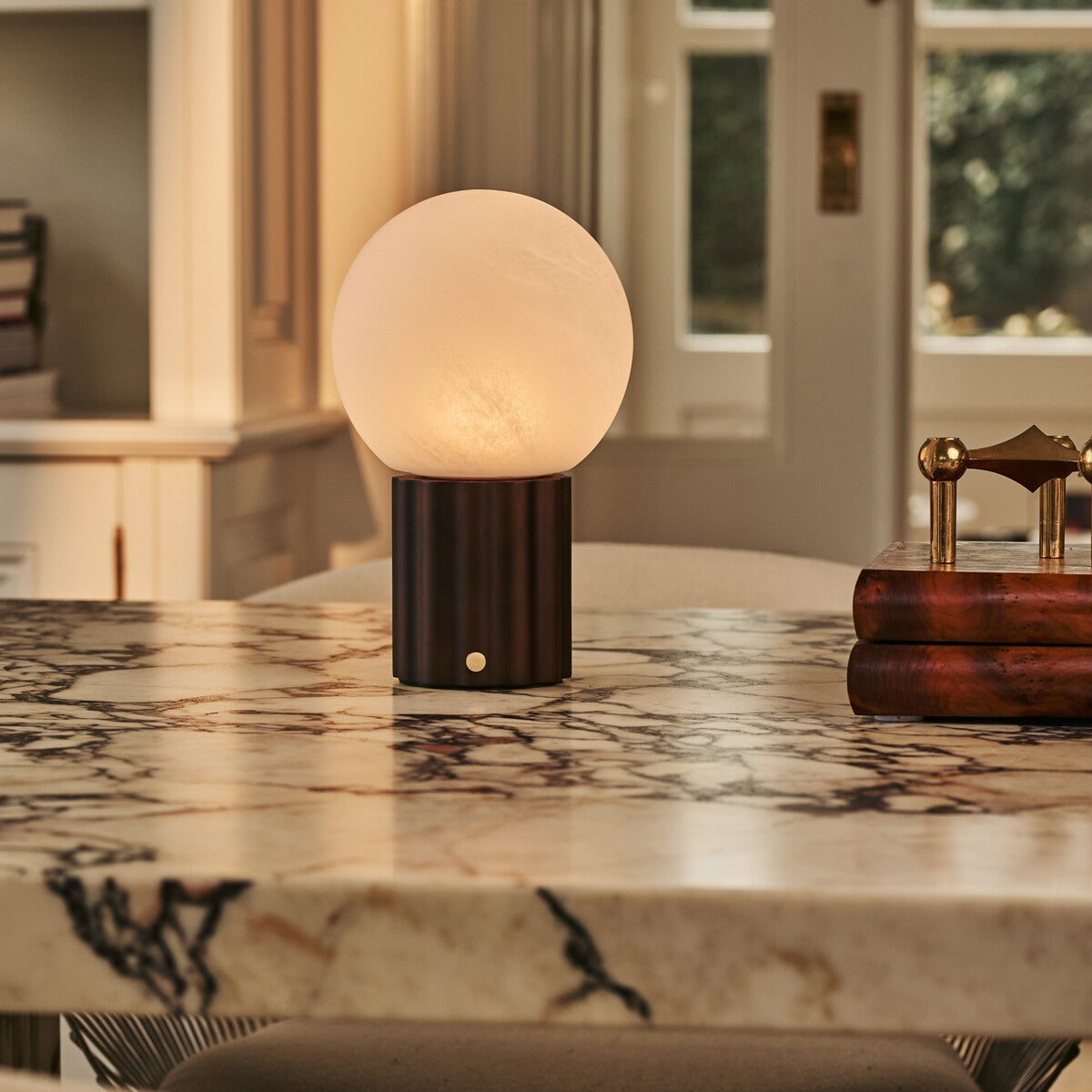 Wim Dark Brown Rechargeable Table Lamp | 3 Light Colors, Modular Lampshade & Wireless