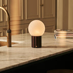 Wim Dark Brown Rechargeable Table Lamp | 3 Light Colors, Modular Lampshade & Wireless