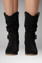 Women's Suede Ankle Boots with Orthopedic Insole and Side Zip Closure