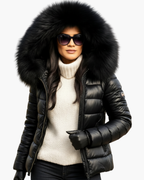 Veste Hiver Femme Capuche Fourrure, vue de dos