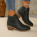Women's Orthopaedic Boots with Wide Heel and Non-Slip Sole