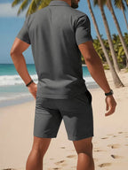 Men's Summer Polo Shirt and Shorts Set – Lightweight Two-Piece