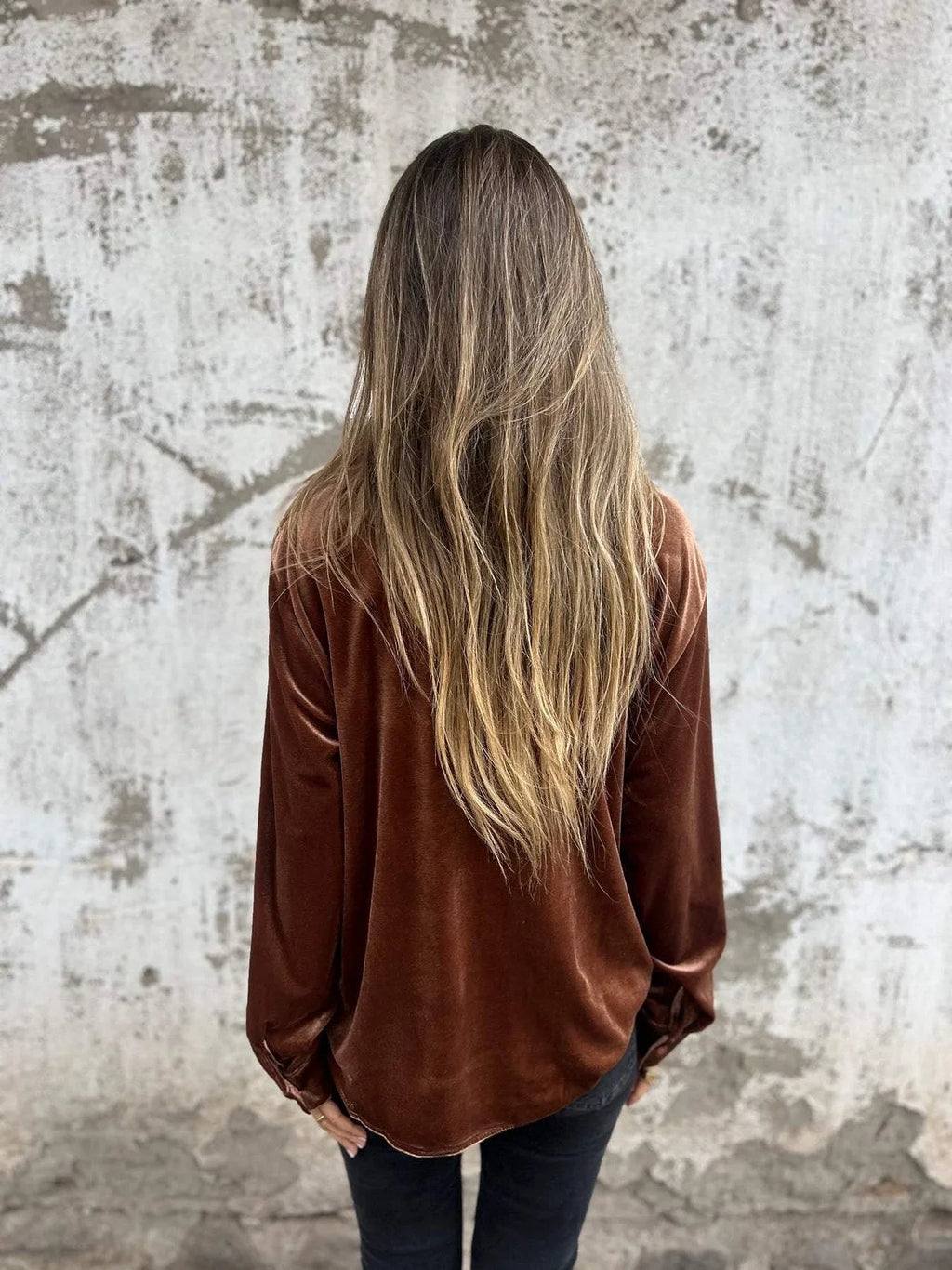Women's Velvet Blouse - Soft Long Sleeve Shirt