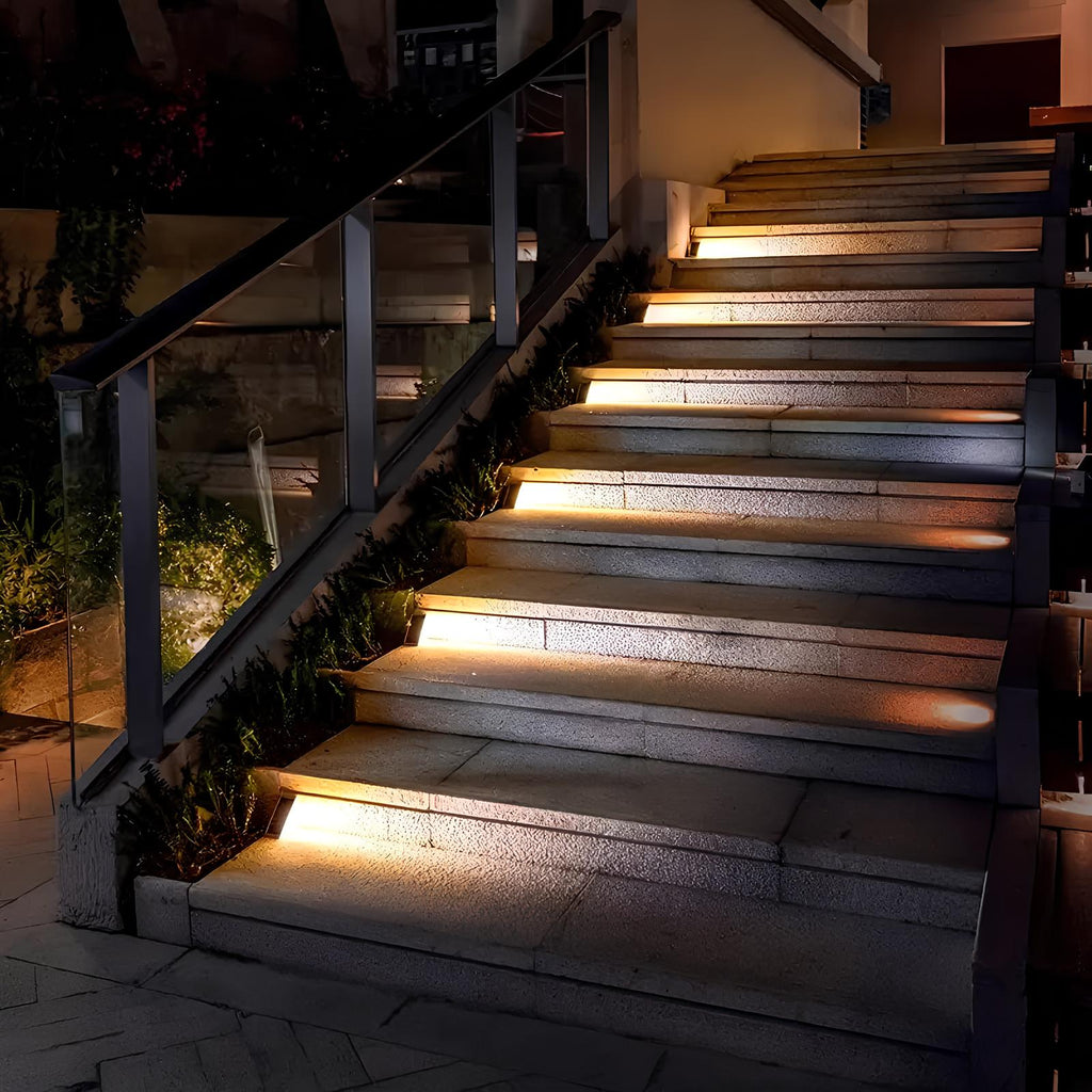 Solar Powered Outdoor Stair Lights with Dusk Sensor, Waterproof LED