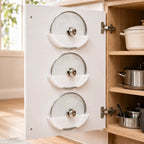 adhesive pot lid holders for cabinet doors in white