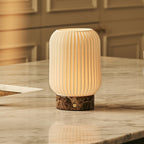 Alba Dark Brown – Emperador Dark Marble Rechargeable Table Lamp | Wireless, 3 Light Colors & Dimmable