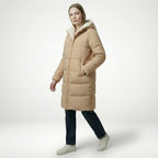 Alessia – Women's Winter Reversible Jacket - Puffer Jacket - Beige - Taylor & Bennett