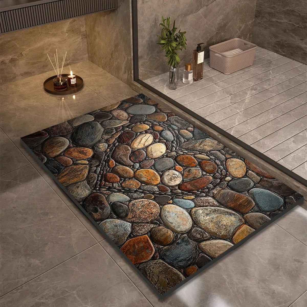 Diatomite Bath Mat – Fast-Drying Non-Slip Floor Mat for Bathroom