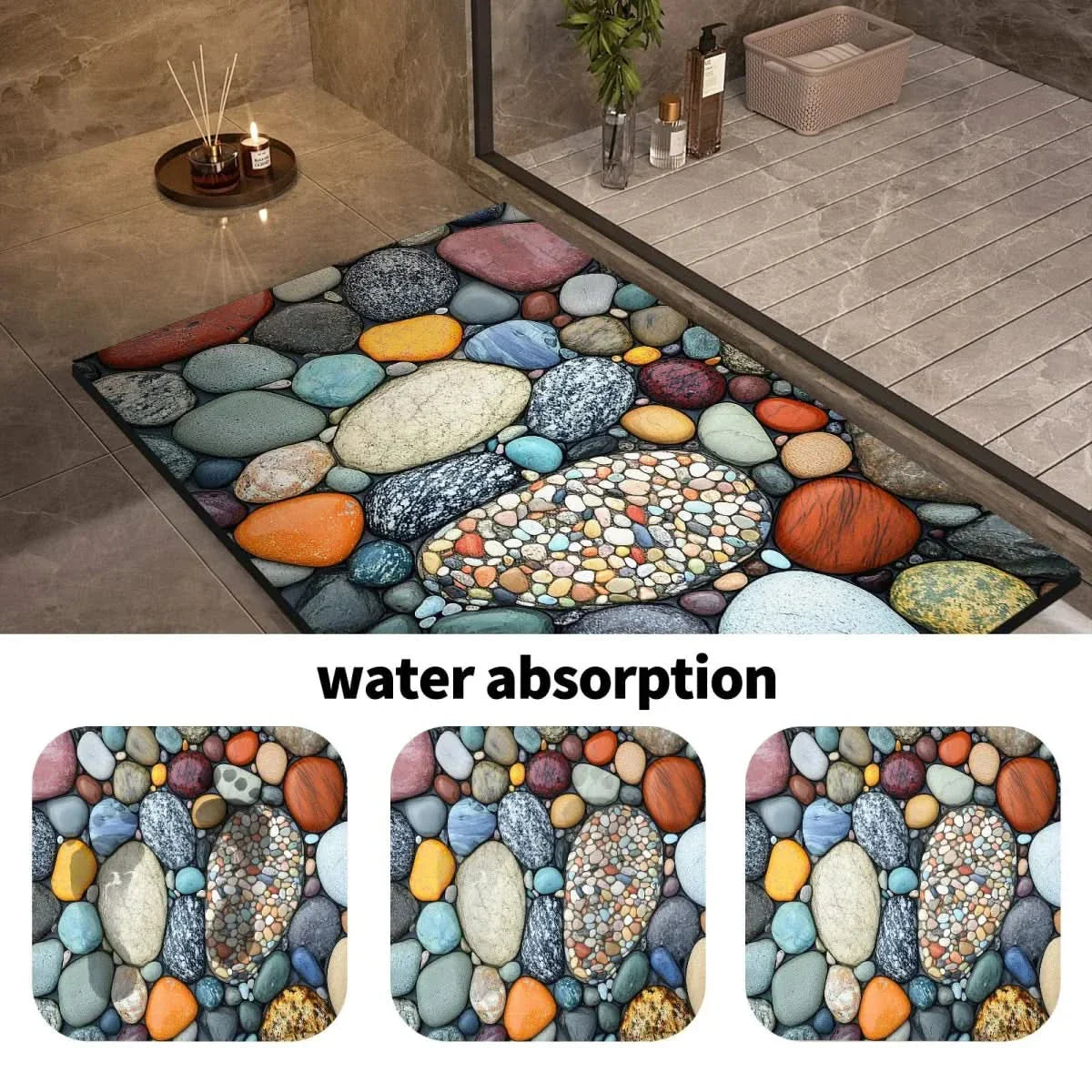 Diatomite Bath Mat – Fast-Drying Non-Slip Floor Mat for Bathroom