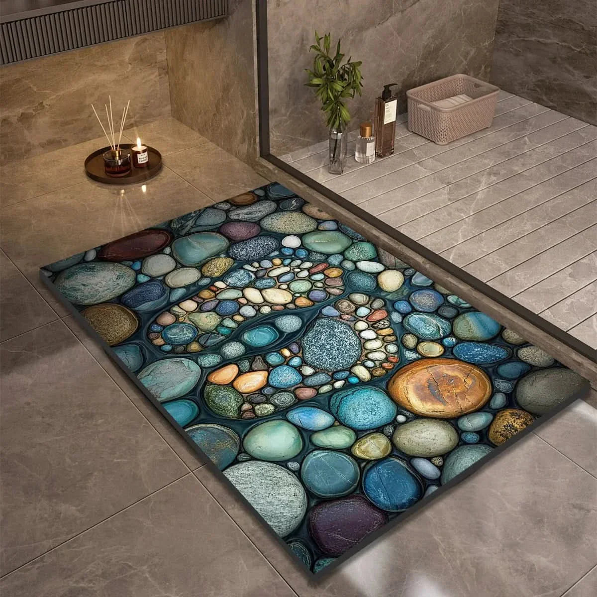 Diatomite Bath Mat – Fast-Drying Non-Slip Floor Mat for Bathroom