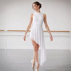 ballet leotard — White asymmetric glitter front — view 16