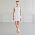 ballet leotard — White mesh open back front — view 9