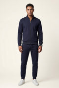 Black Black Zip-up Slim Tapered Track Suit Set - Men's suits - Photo 1