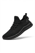 Black Women's Breathable Chunky Sole Lightweight Lace-Up Sneakers - Casual shoes - Photo 1