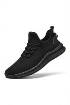 Black Women's Breathable Chunky Sole Lightweight Lace-Up Sneakers - Casual shoes - Photo 1