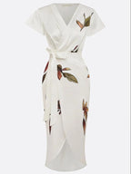 Devorah Leaf Print Wrap Midi Dress_6