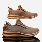 Brown Women's Breathable Chunky Sole Lightweight Lace-Up Sneakers - Casual shoes - Photo 3