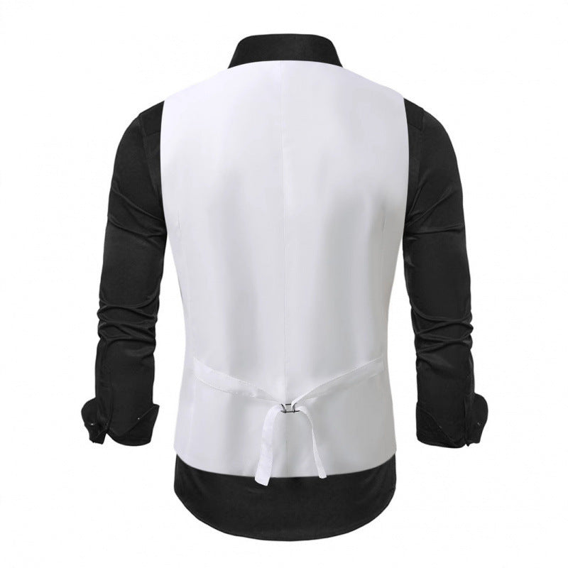 Mens Glitter Waistcoat with Satin Collar