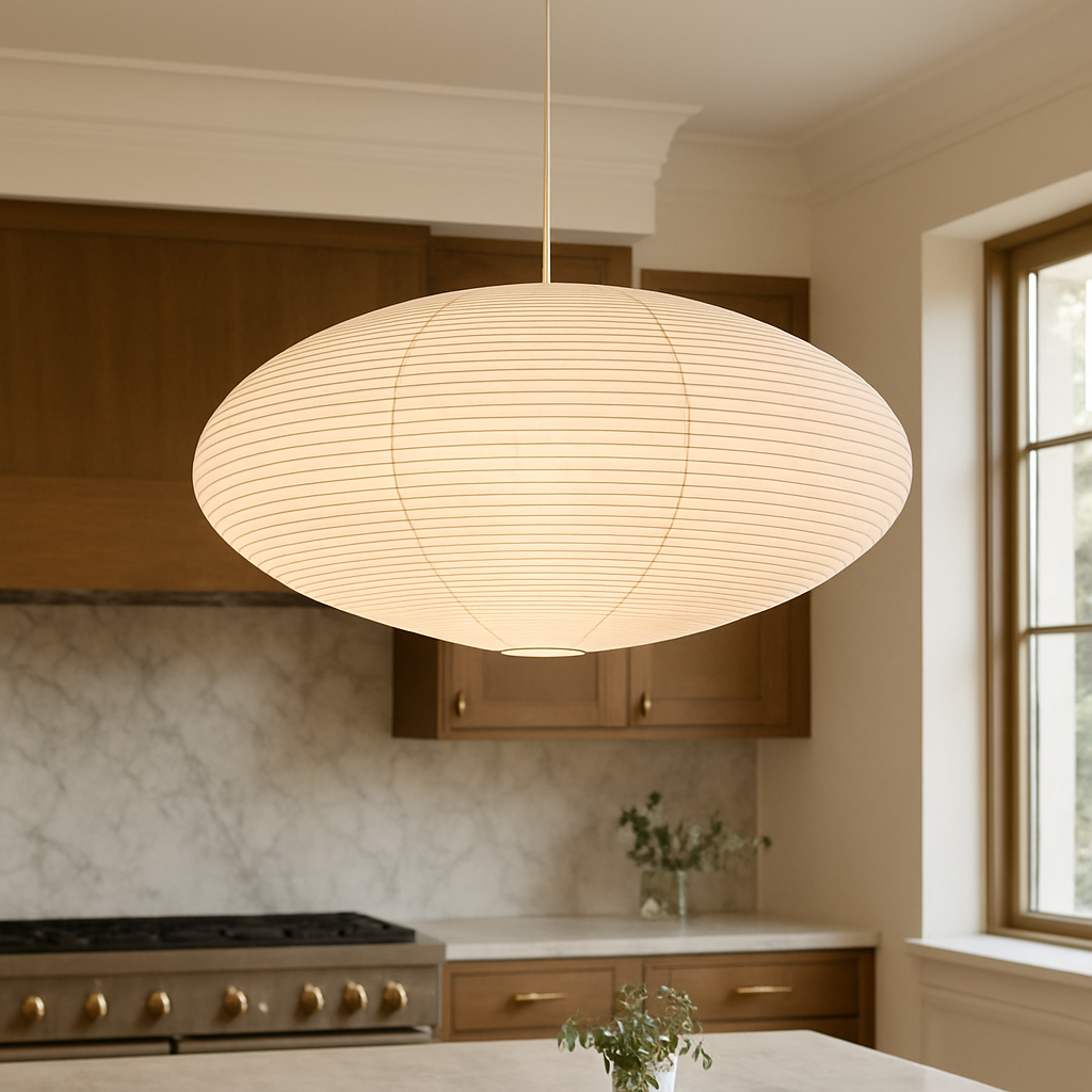 WabiLight | Japandi Paper Pendant Lamp | Handmade Wabi-Sabi Design with Warm LED Light