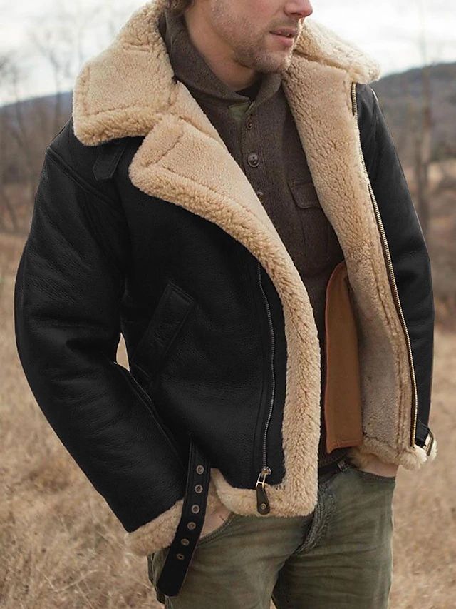 Men's Fleece Jacket Casual Fit Soft Warm Zip Coat