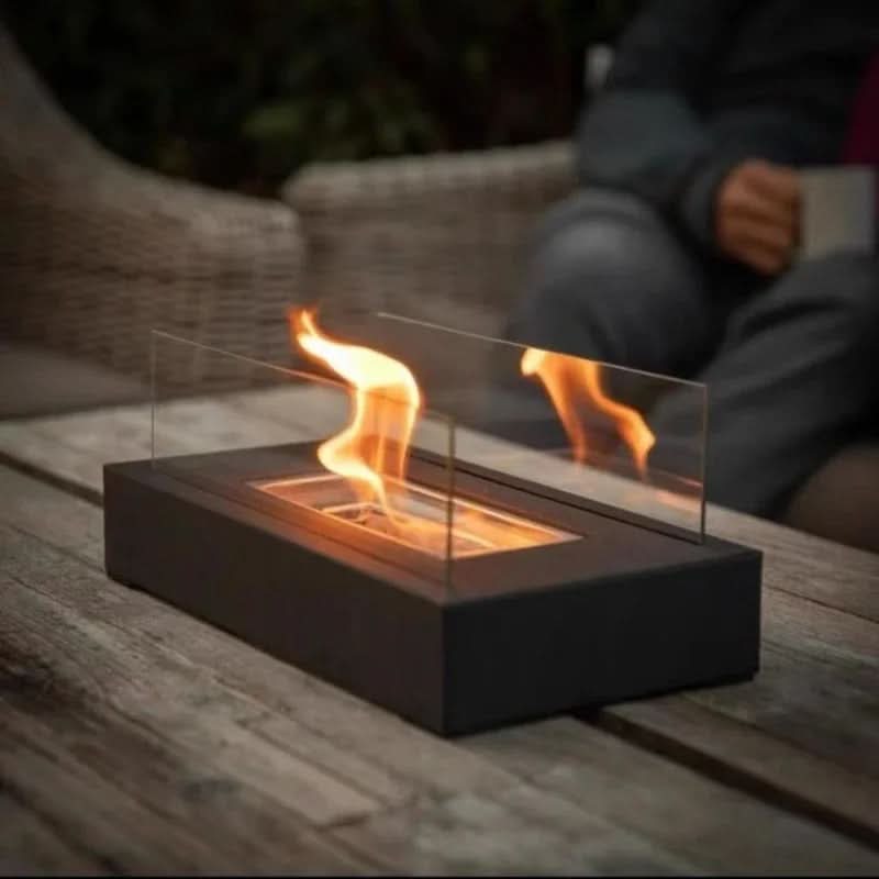 FLAMEGLOW – Portable Bioethanol Tabletop Fireplace for a Stylish Flame Ambience