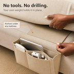 Under-Mattress Bedside Caddy - Hanging Felt Storage Organizer